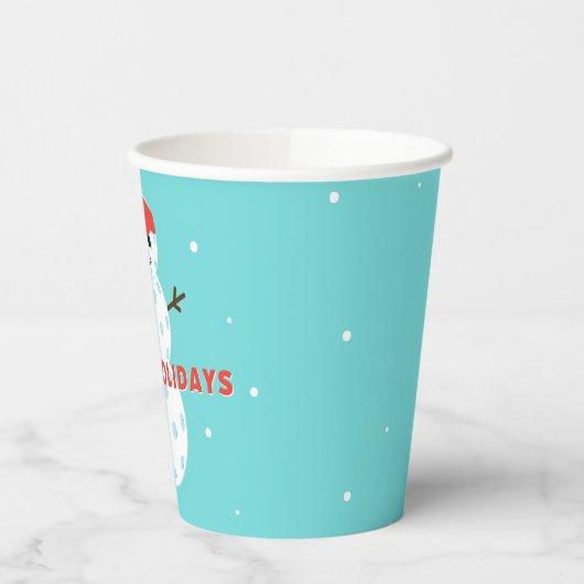 Pickleball Party Humorous Holiday Snowman Papieren Bekers (Links)