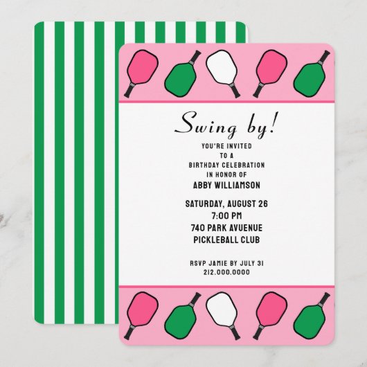 Pickleball Party Kaart (Voorkant / Achterkant)