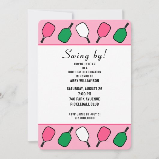 Pickleball Party Kaart (Voorkant)