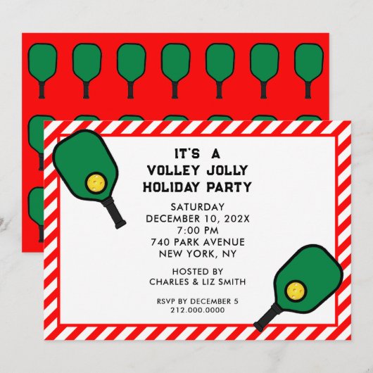 Pickleball Party Kaart (Voorkant / Achterkant)