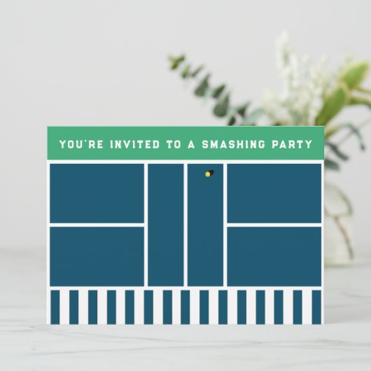 Pickleball Party Kaart (Staand voorkant)