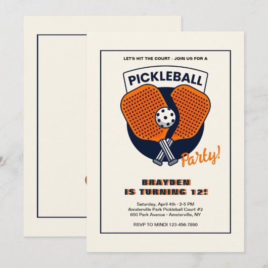 Pickleball Party Kaart (Voorkant / Achterkant)