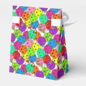 Pickleball Party Kleurrijke Ballonnen Bedankdoosjes (Achterkant)