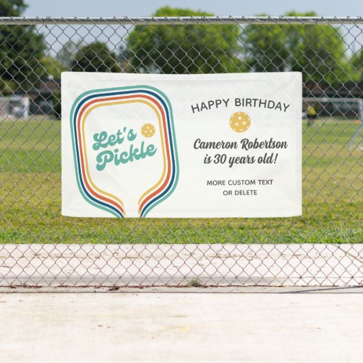 Pickleball Party Laten we pickle Retro Stripe Cust Spandoek (Insitu)