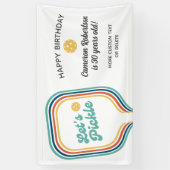 Pickleball Party Laten we pickle Retro Stripe Cust Spandoek (Verticaal)