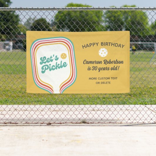 Pickleball Party Laten we pickle Retro Stripe Cust Spandoek (Insitu)