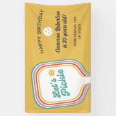 Pickleball Party Laten we pickle Retro Stripe Cust Spandoek (Verticaal)