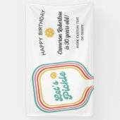 Pickleball Party Laten we pickle Retro Stripe Cust Spandoek (Verticaal)