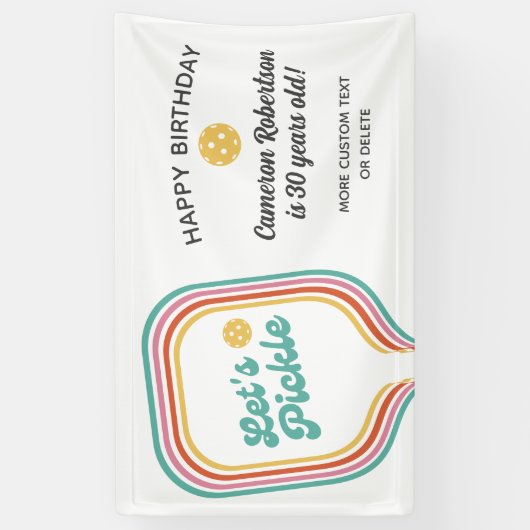 Pickleball Party Laten we pickle Retro Stripe Cust Spandoek (Verticaal)