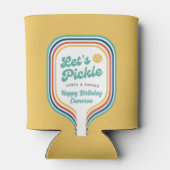 Pickleball Party Laten we Retro Rainbow Stripe bei Blikjeskoeler (Achterkant)