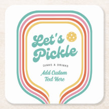 Pickleball Party Laten we Retro Rainbow Stripe bei