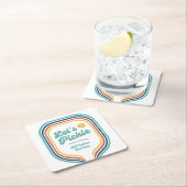 Pickleball Party Laten we Retro Rainbow Stripe bei Kartonnen Onderzetters (Insitu)