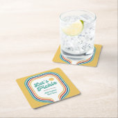 Pickleball Party Laten we Retro Rainbow Stripe bei Kartonnen Onderzetters (Insitu)