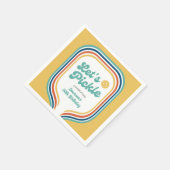 Pickleball Party Laten we Retro Rainbow Stripe bei Servet (Hoek)