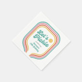 Pickleball Party Laten we Retro Rainbow Stripe bei Servet (Hoek)