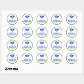 Pickleball Party Paddles Blauw Groen Custom Ronde Sticker (Vel)