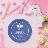 Pickleball Party Paddles Blauw Wit Custom Papieren Bordje (Feest)