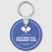 Pickleball Party Paddles Blauw Wit Custom Sleutelhanger (Voorkant)