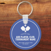 Pickleball Party Paddles Blauw Wit Custom Sleutelhanger (Voorkant)