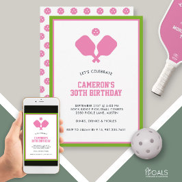 Pickleball Party Paddles Roze Groen Custom Kaart