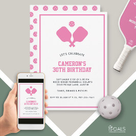 Pickleball Party Paddles Roze Wit Custom Kaart