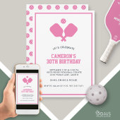 Pickleball Party Paddles Roze Wit Custom Kaart