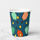 Pickleball Party Papieren Bekers (Achterkant)