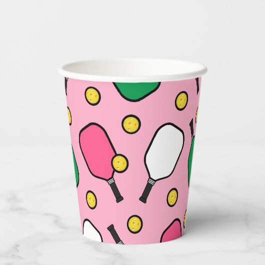 Pickleball Party Papieren Bekers (Achterkant)