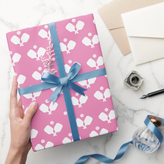 Pickleball Party peddels roze wit bal cadeau Cadeaupapier (Geschenken)