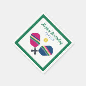 Pickleball Party Persoonlijke naam Groen Napkins Servet (Hoek)