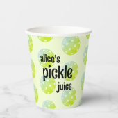 Pickleball Party Pickle Juice Custom Groen Papieren Bekers (Voorkant)