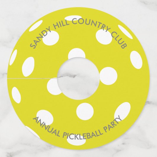 Pickleball Party Pickleball Aangepaste tekst Wijnglaslabel (Achterkant)