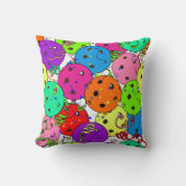 Pickleball Party Pickleball Ballonnen op Wit Kussen (Voorkant)