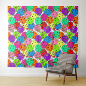 Pickleball Party Pickleball Ballonnen op Wit Wandkleed (In Situ (horizontaal))