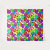 Pickleball Party Pickleball Ballonnen op Wit Wandkleed (Voorkant (horizontaal))