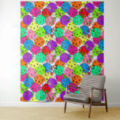 Pickleball Party Pickleball Ballonnen op Wit Wandkleed (In situ)