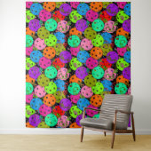 Pickleball Party Pickleball Ballonnen op zwart Wandkleed (In situ)