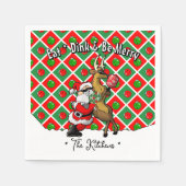 Pickleball Party Santa Christmas Cool and Classy Servet (Voorkant)