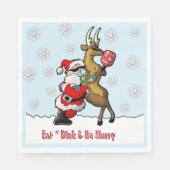Pickleball Party Santa Reindeer Snowflakes Servet (Voorkant)