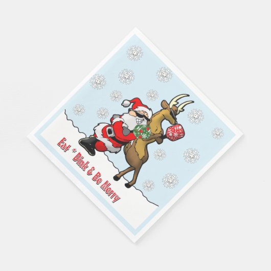 Pickleball Party Santa Reindeer Snowflakes Servet (Hoek)