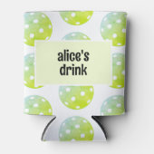 Pickleball Party Sport Groen Custom Blikjeskoeler (Voorkant)