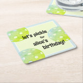 Pickleball Party Sport Groen Custom Kartonnen Onderzetters (Schuin)