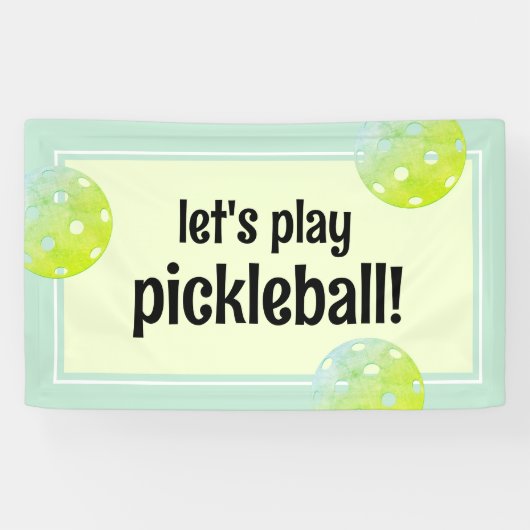 Pickleball Party Sport Groen Custom Spandoek (Horizontaal)
