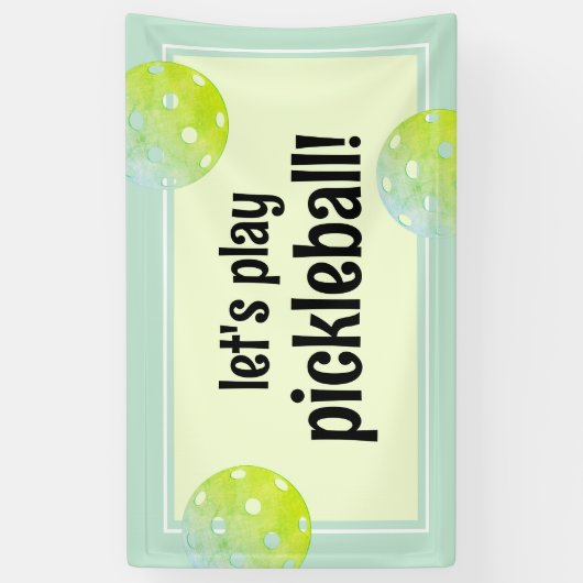 Pickleball Party Sport Groen Custom Spandoek (Verticaal)