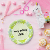 Pickleball Party Sport Groene Aangepaste Naam Papieren Bordje (Feest)