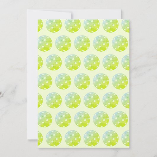 Pickleball Party Sport Groene Aangepaste Uitnodigi Kaart (Achterkant)
