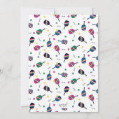 Pickleball Party Sports Blue Green Invitation Kaart (Achterkant)