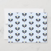 Pickleball Party Sports Dark Blue Striped Paddles Bedankkaart (Achterkant)