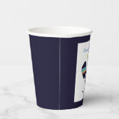 Pickleball Party Sports Dark Blue Striped Paddles Papieren Bekers (Rechts)