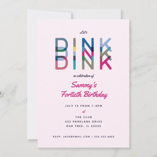 Pickleball Party Sports Lets Dink Party Invitation Kaart (Voorkant)